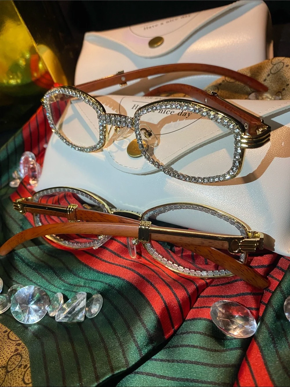 Millionaire celebrity ice wooden executive lab diamond glasses